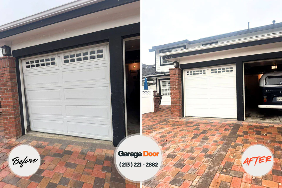Before and after: garage door repair Dardenne Prairie, MO